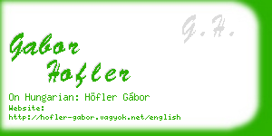 gabor hofler business card